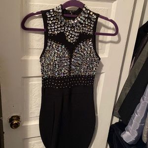 Black rhinestone bandage dress never worn size small